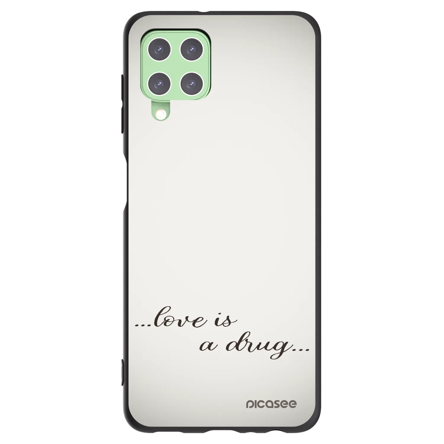 Picasee husă neagră din silicon pentru Samsung Galaxy A22 A225F 4G - Love is a drug