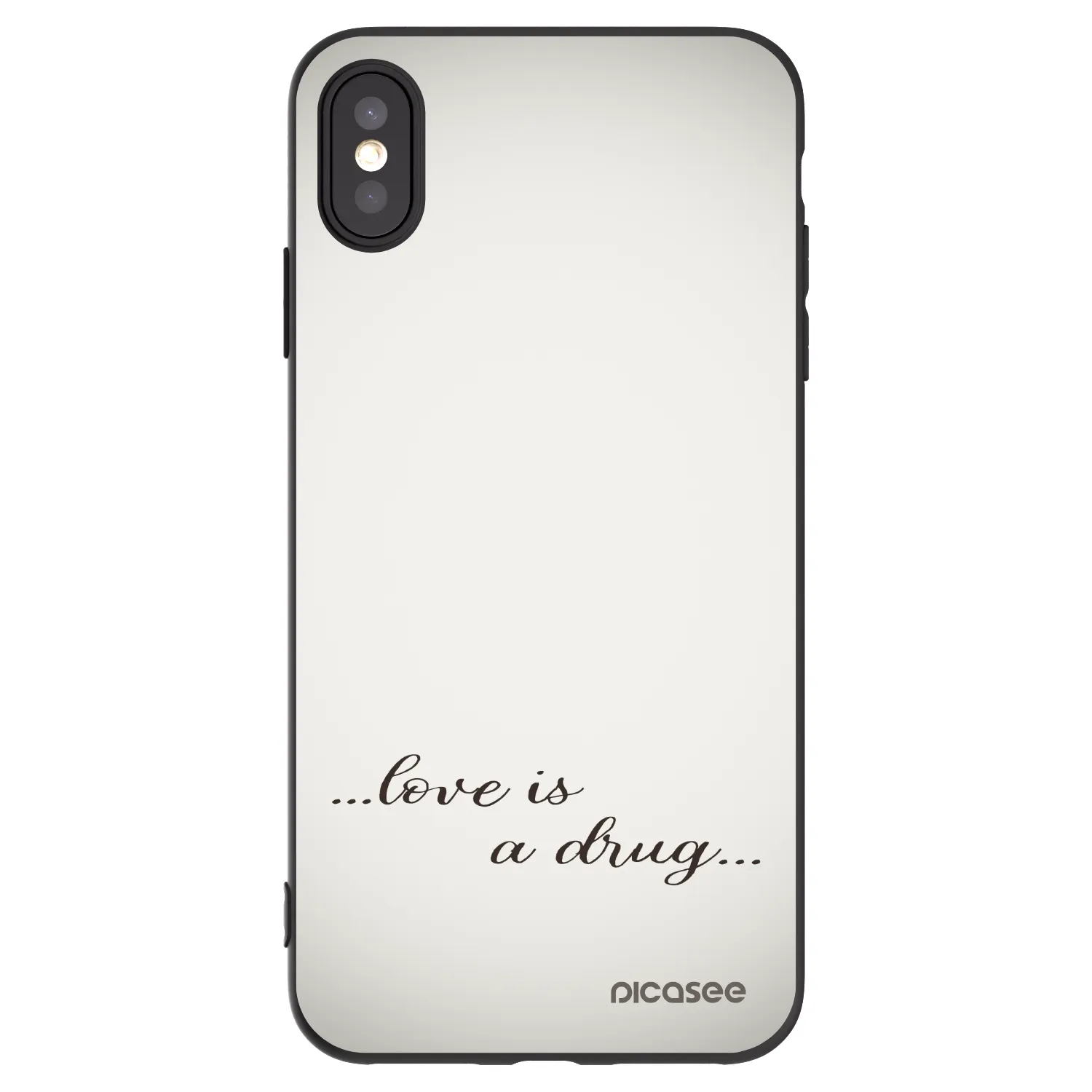 Picasee husă neagră din silicon pentru Apple iPhone XS Max - Love is a drug