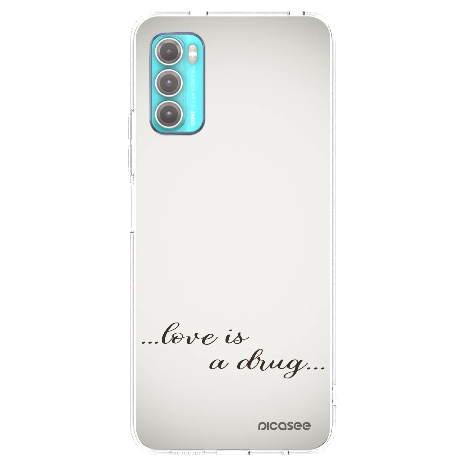 Picasee husă transparentă din silicon pentru Motorola Moto G60 - Love is a drug