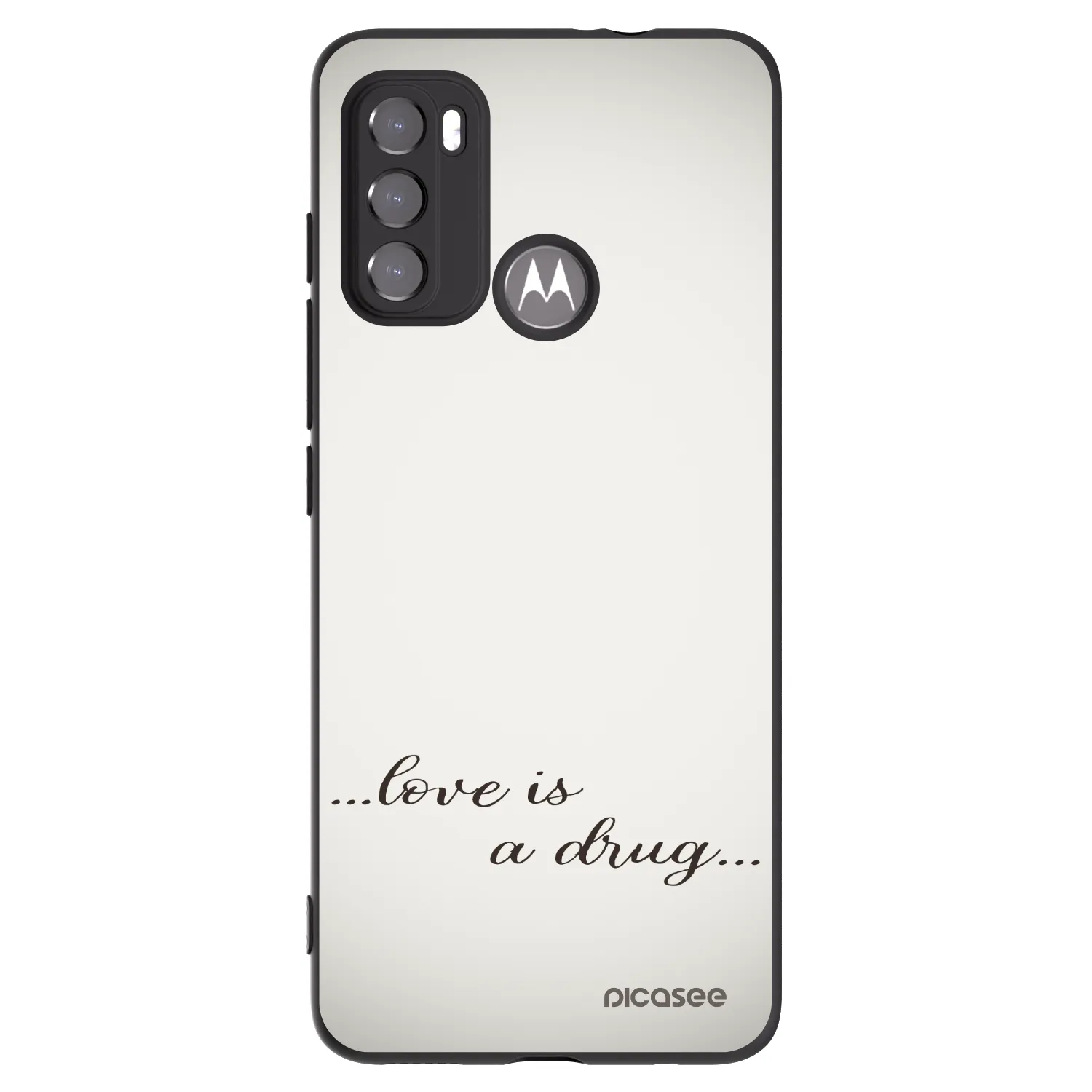 Picasee husă neagră din silicon pentru Motorola Moto G60 - Love is a drug
