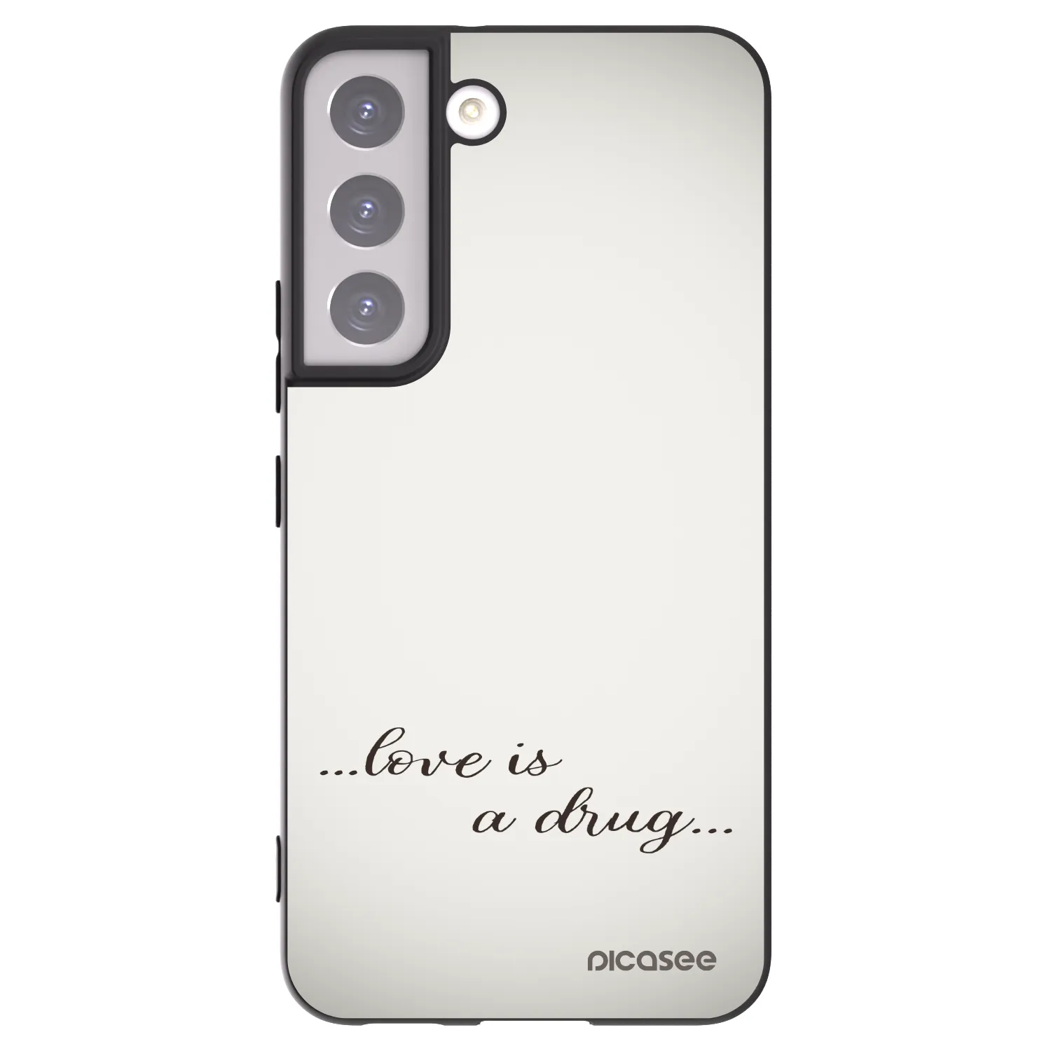 Picasee husă neagră din silicon pentru Samsung Galaxy S22 5G - Love is a drug