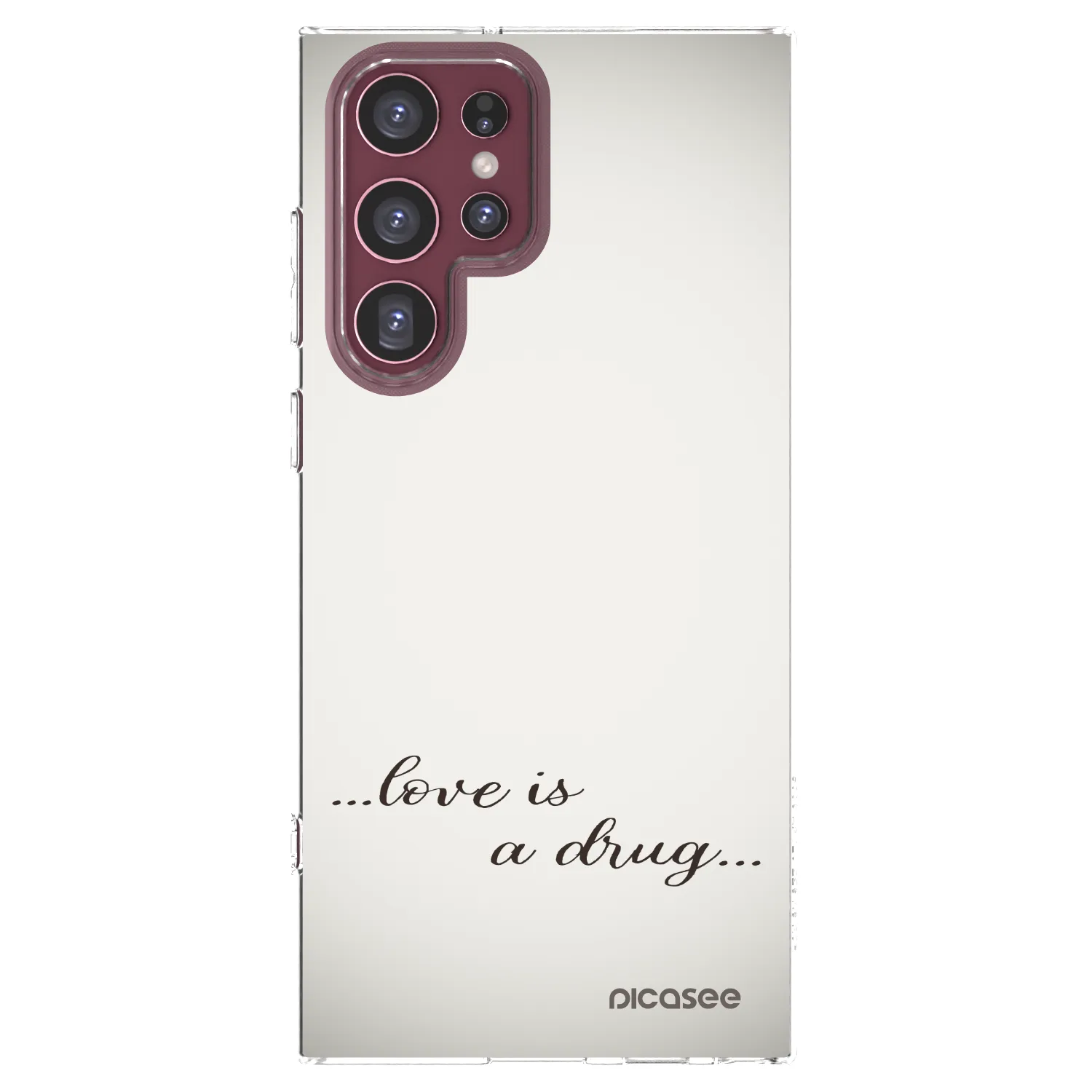Picasee husă transparentă din silicon pentru Samsung Galaxy S22 Ultra 5G - Love is a drug