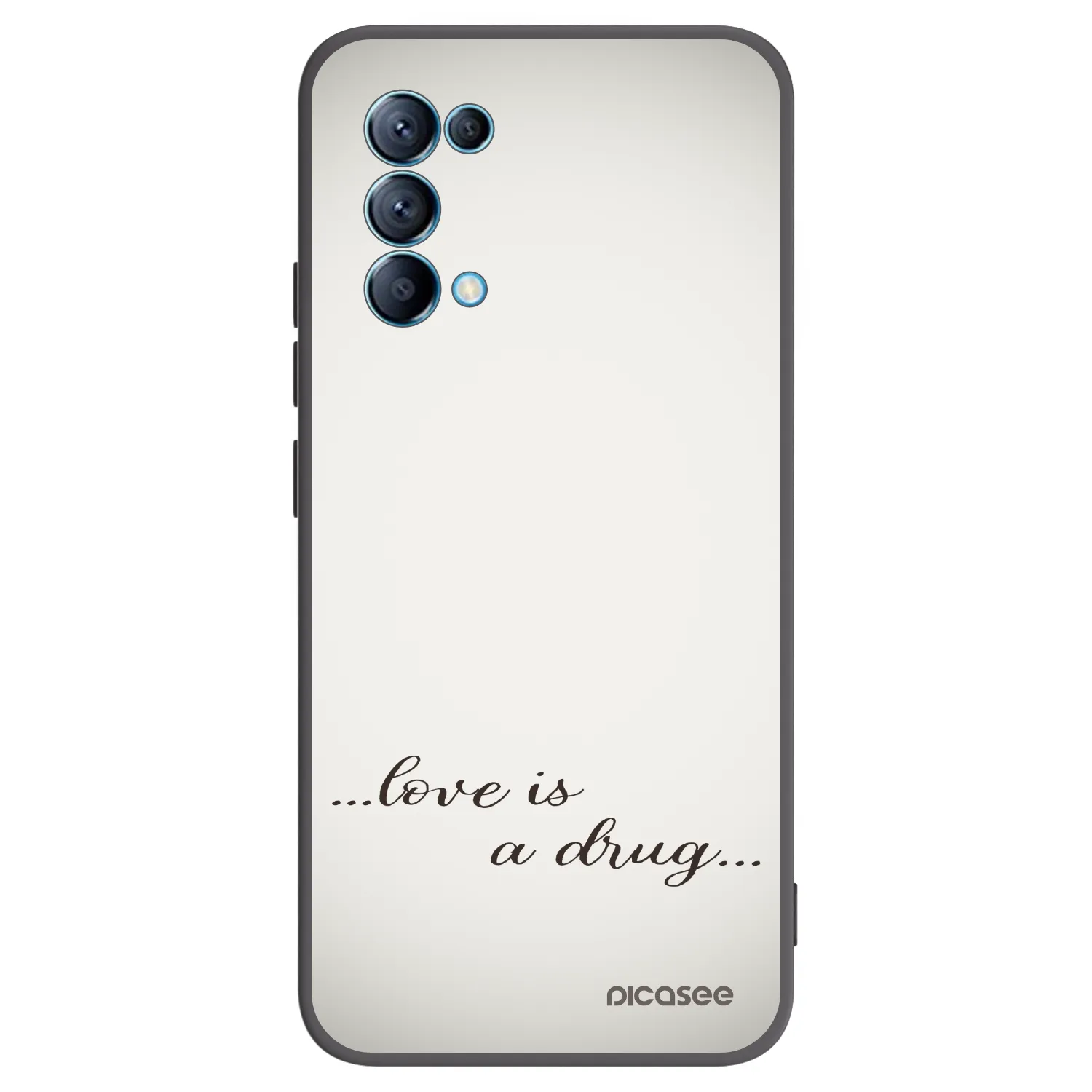 Picasee husă neagră din silicon pentru OPPO A16s - Love is a drug