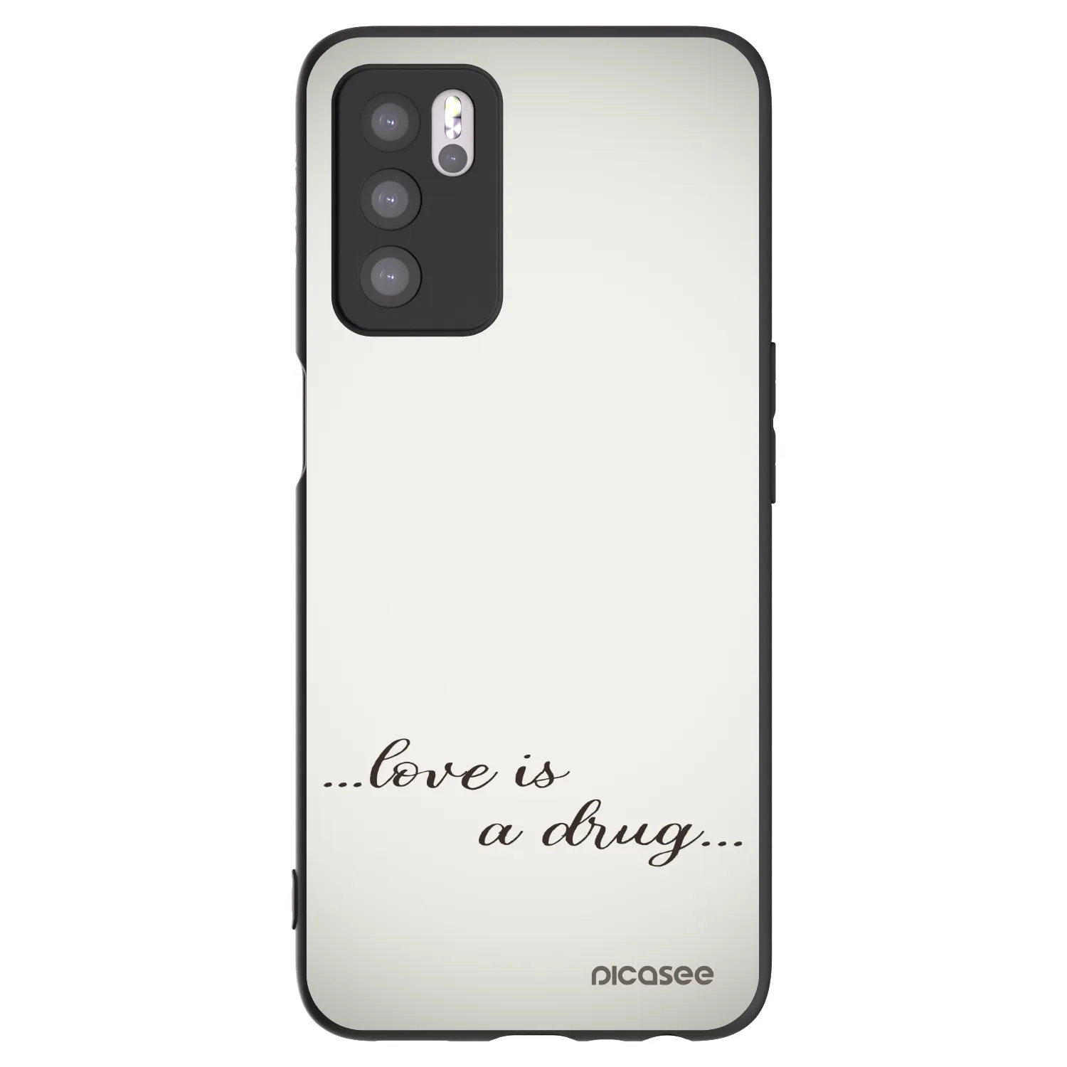 Picasee husă neagră din silicon pentru OPPO A16s - Love is a drug