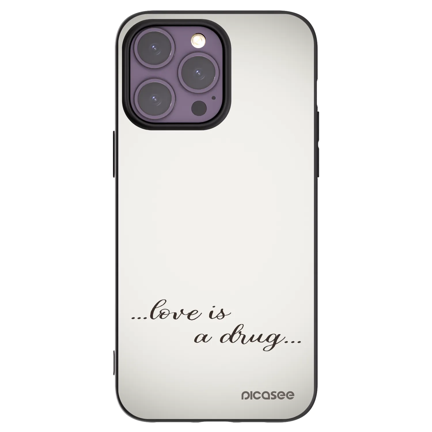 Picasee husă neagră din silicon pentru Apple iPhone 14 Pro Max - Love is a drug
