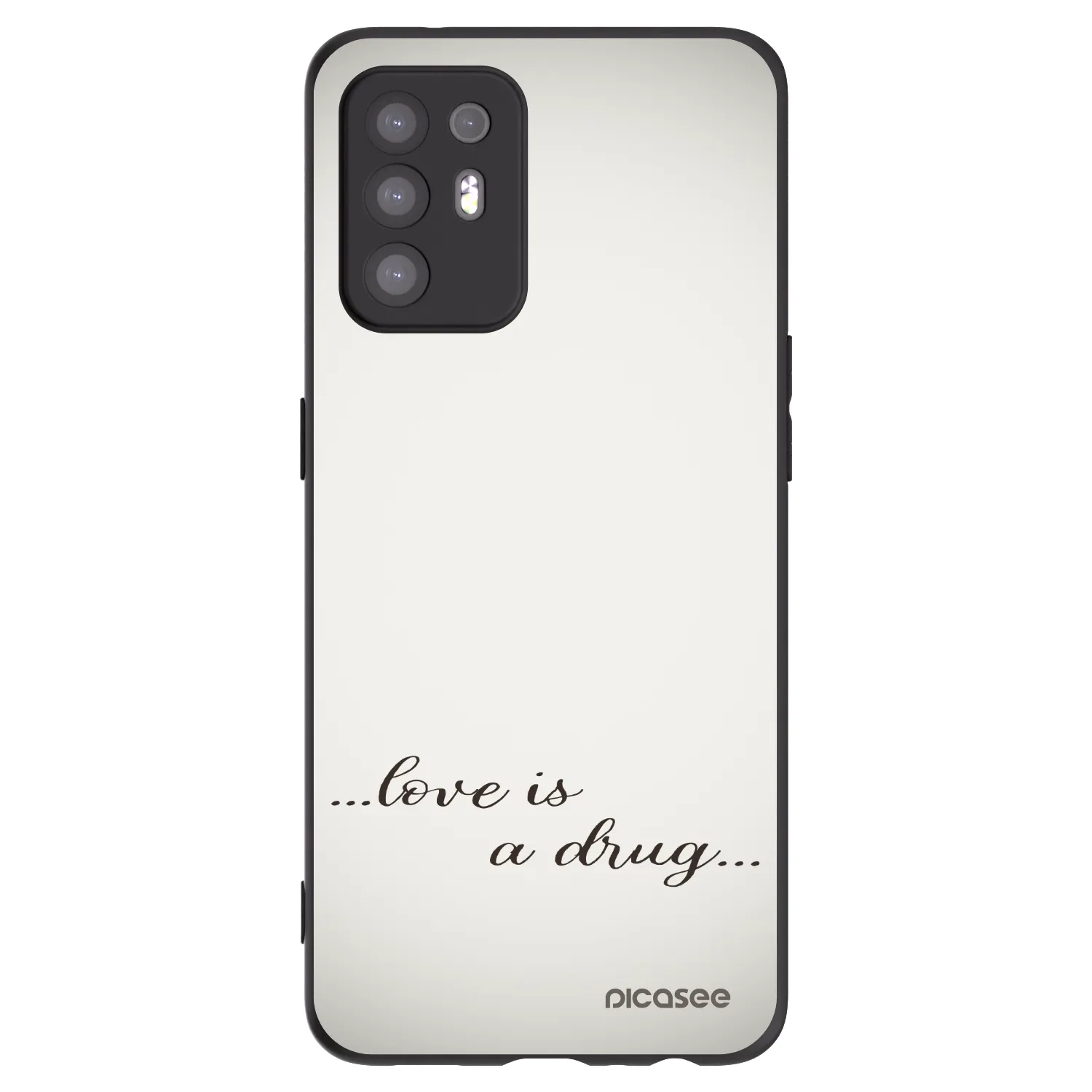 Picasee husă neagră din silicon pentru OPPO A94 5G - Love is a drug