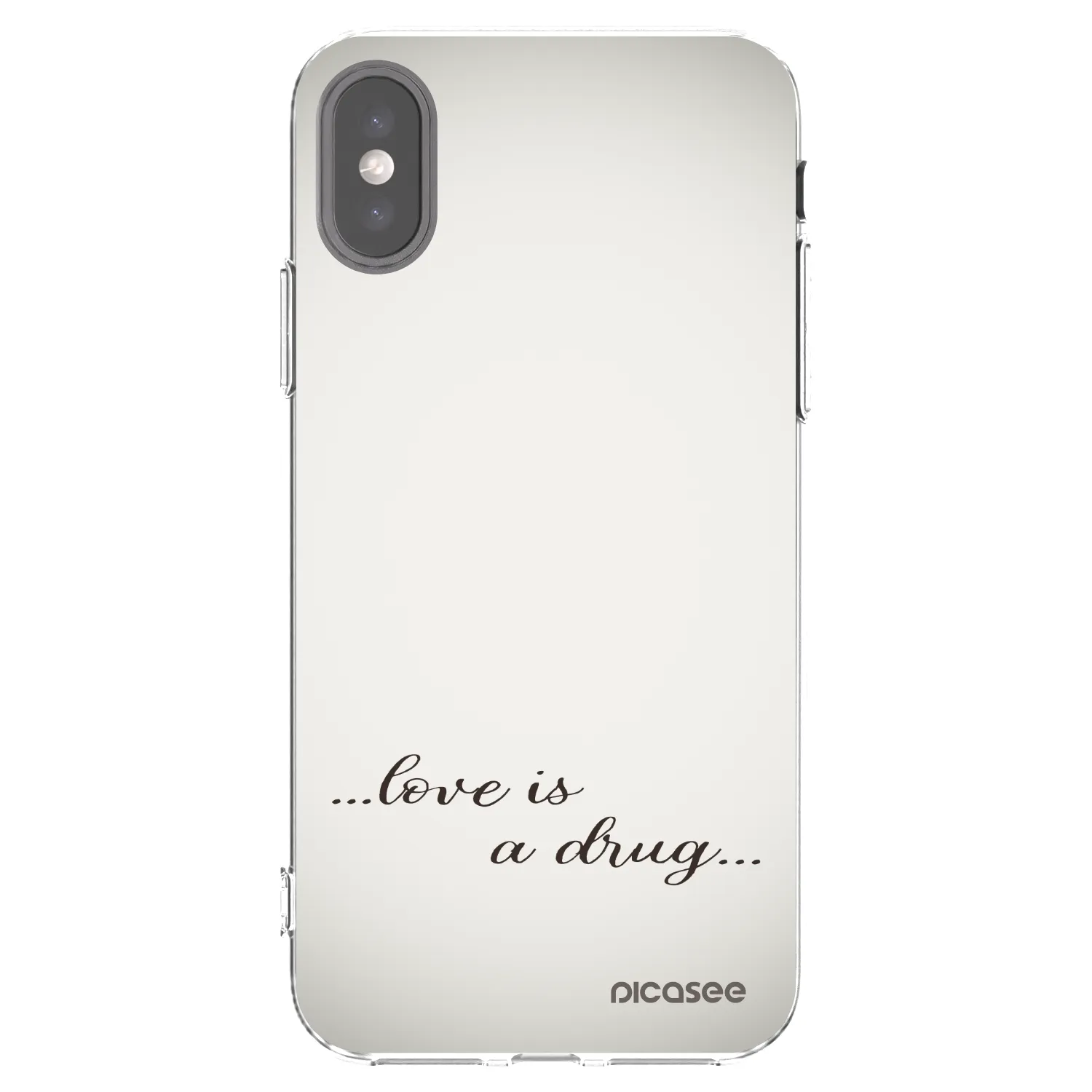 Picasee husă transparentă din silicon pentru Apple iPhone X/XS - Love is a drug