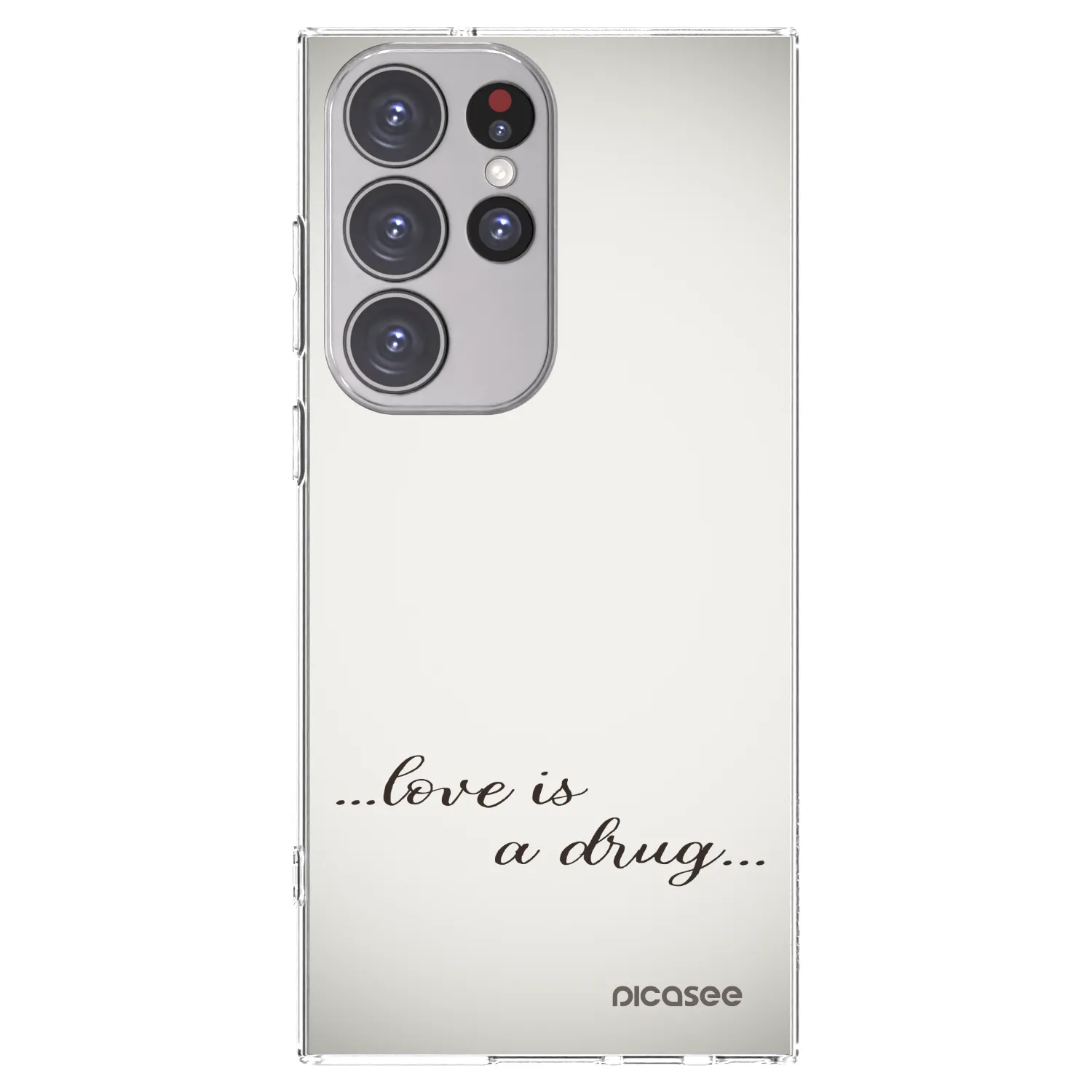 Picasee husă transparentă din silicon pentru Samsung Galaxy S23 Ultra 5G - Love is a drug