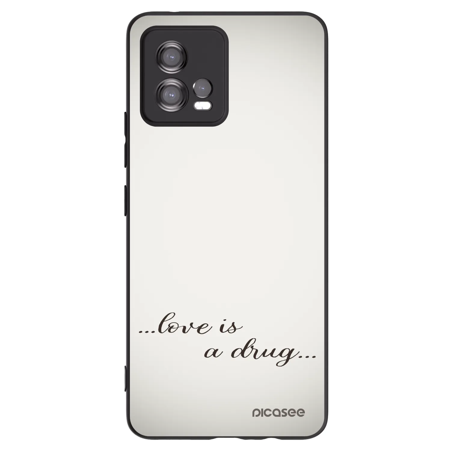 Picasee husă neagră din silicon pentru Motorola Moto G72 - Love is a drug