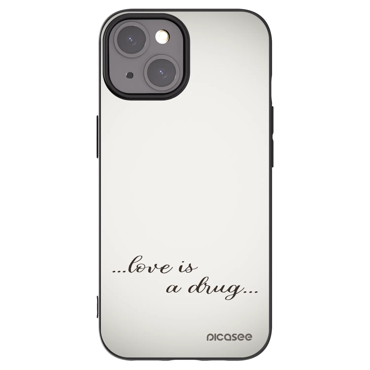 Picasee husă neagră din silicon pentru Apple iPhone 15 - Love is a drug