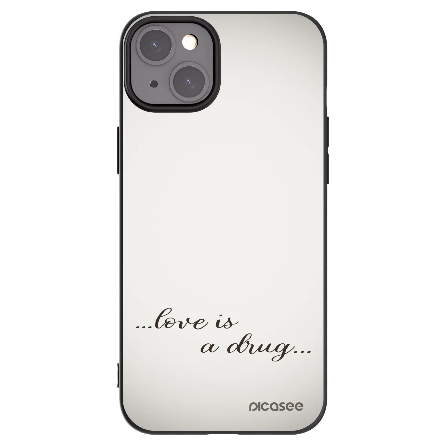 Picasee husă neagră din silicon pentru Apple iPhone 15 Plus - Love is a drug