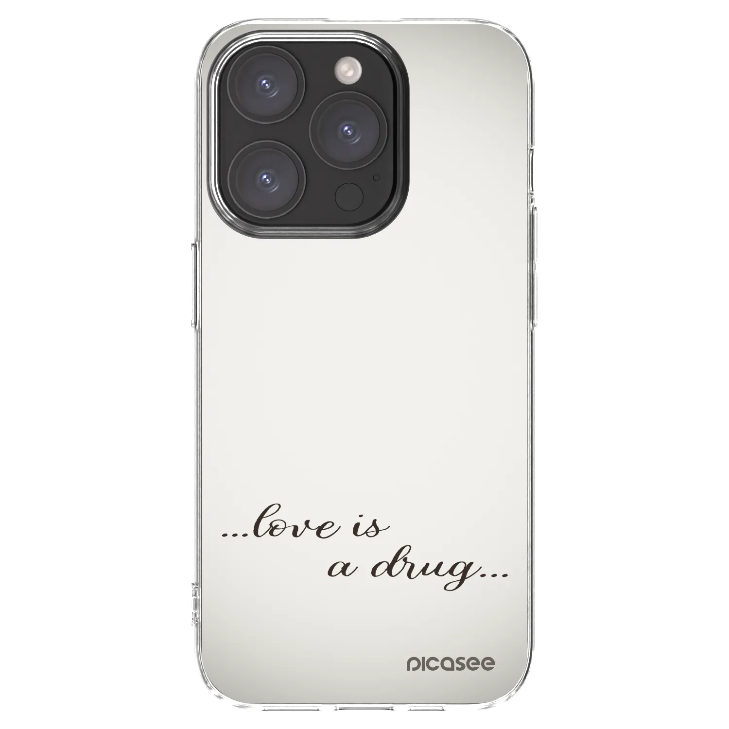 Picasee husă transparentă din silicon pentru Apple iPhone 15 Pro - Love is a drug