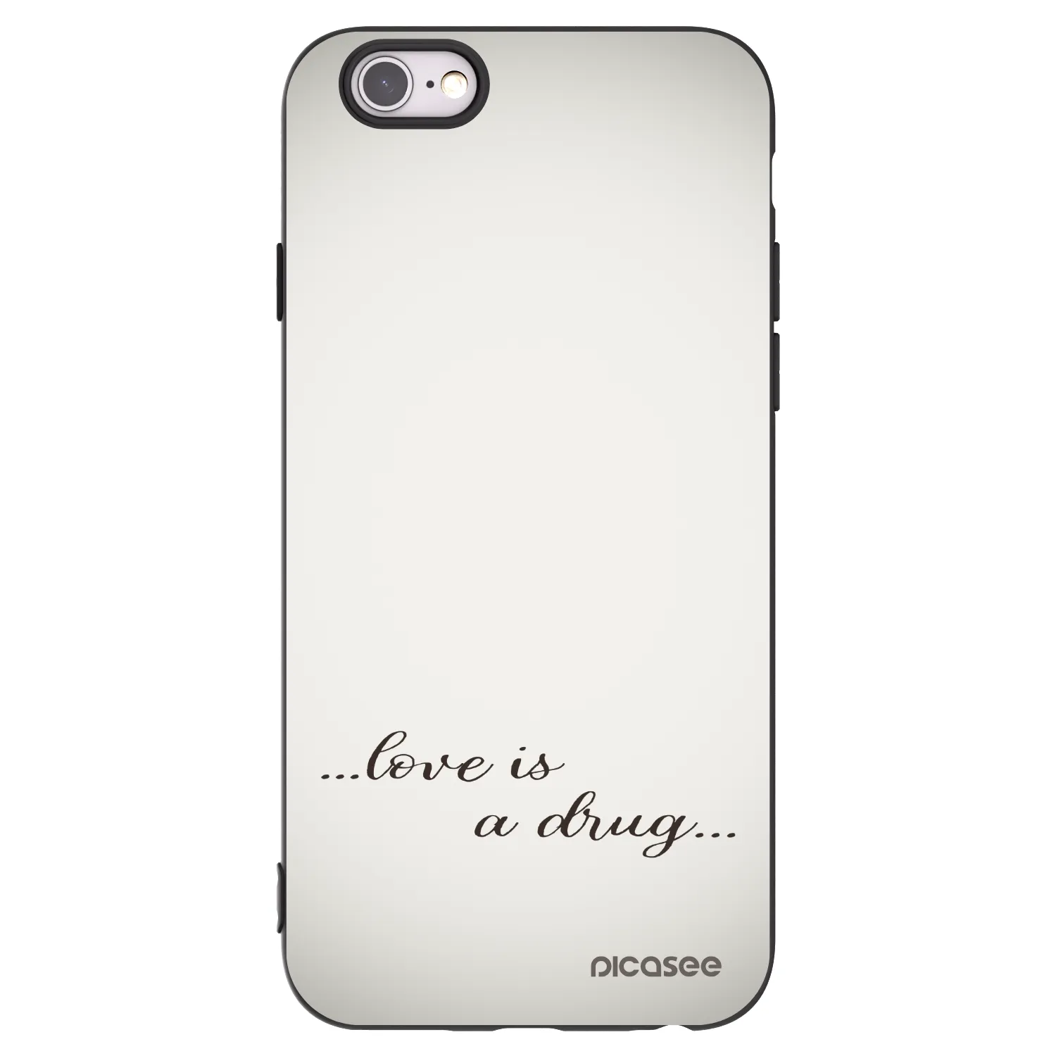 Picasee husă neagră din silicon pentru Apple iPhone 6/6S - Love is a drug