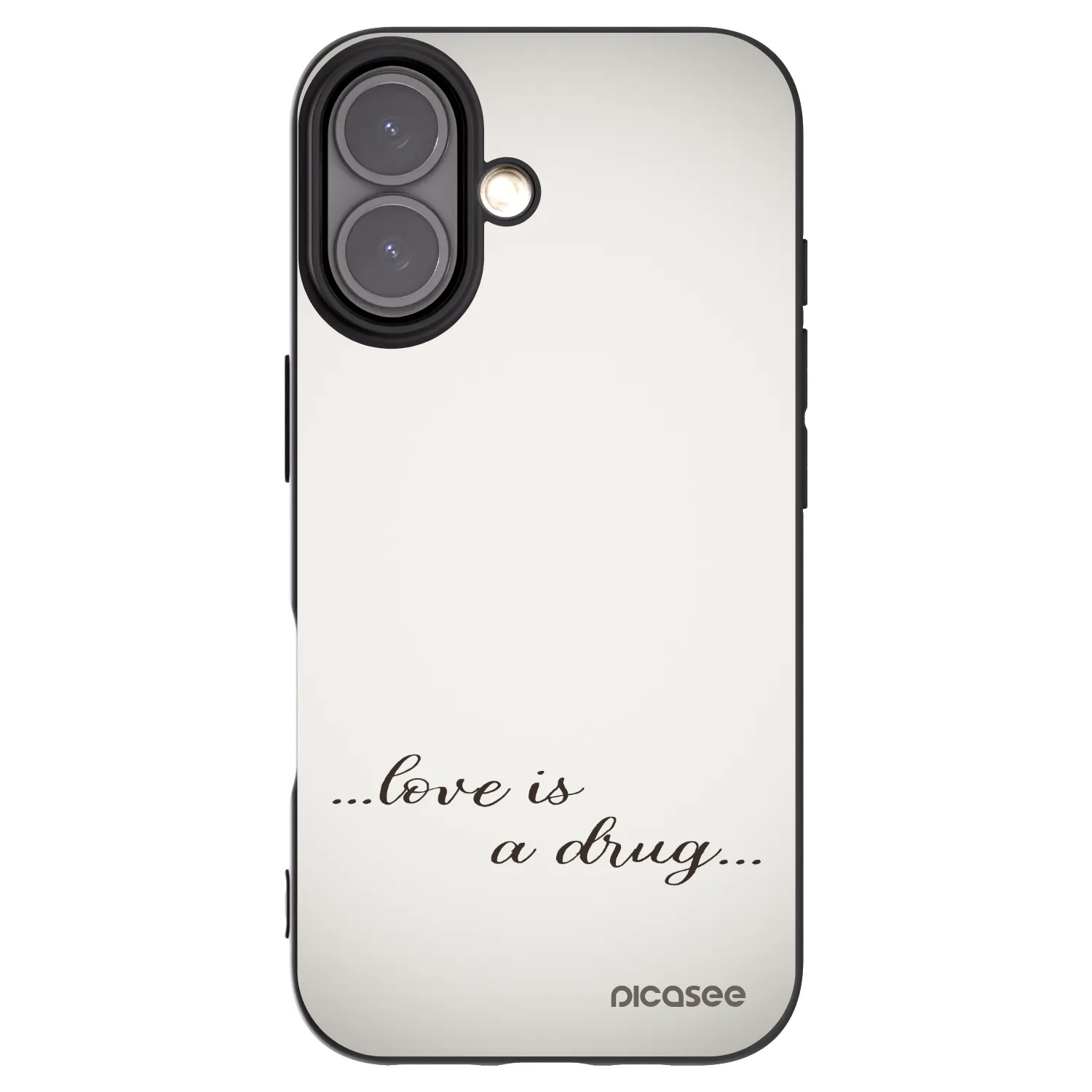 Picasee husă neagră din silicon pentru Apple iPhone 16 - Love is a drug