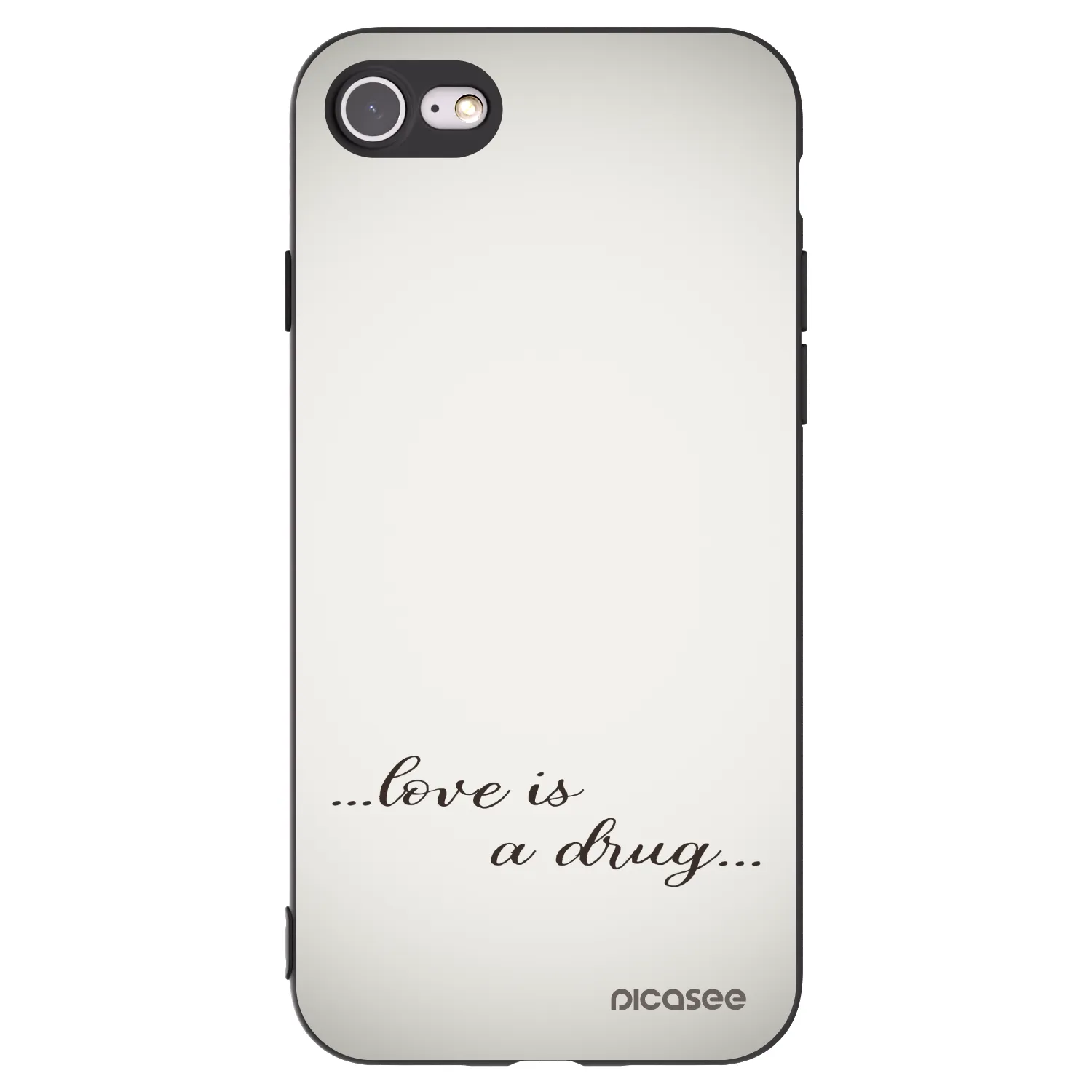 Picasee husă neagră din silicon pentru Apple iPhone 8 - Love is a drug