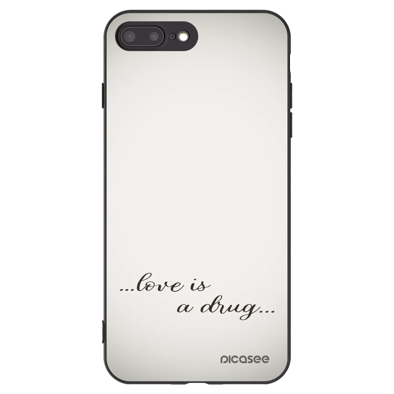 Picasee husă neagră din silicon pentru Apple iPhone 8 Plus - Love is a drug