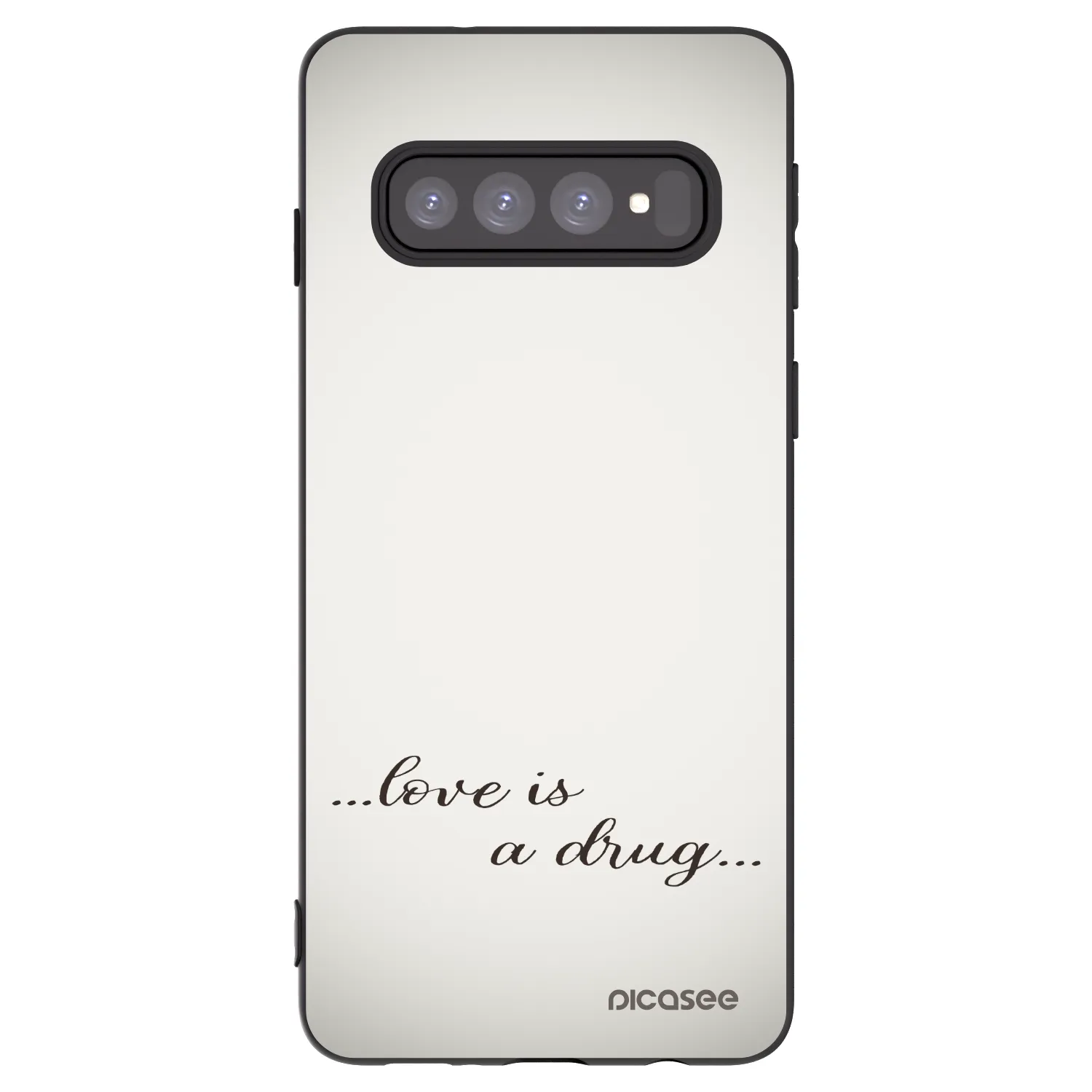 Picasee husă neagră din silicon pentru Samsung Galaxy S10 G973 - Love is a drug