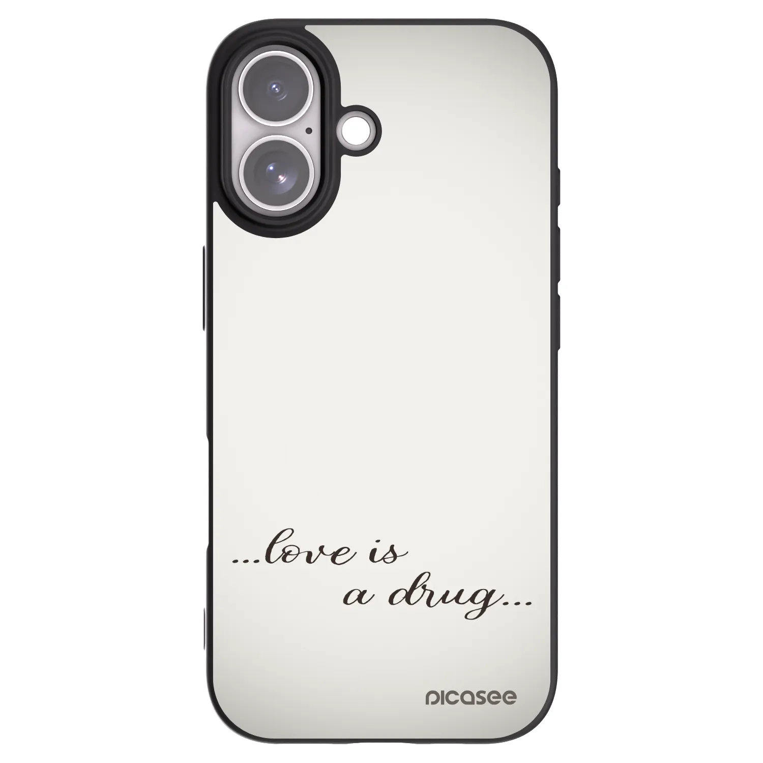 Picasee husă neagră din silicon pentru Apple iPhone 17 - Love is a drug