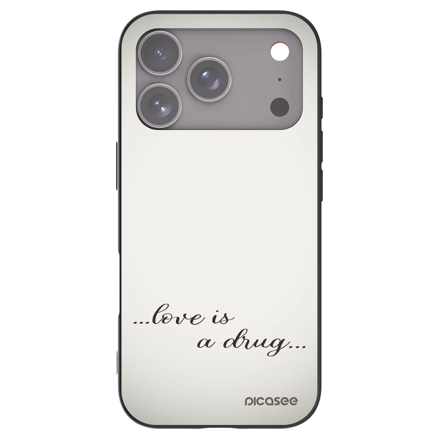 Picasee husă neagră din silicon pentru Apple iPhone 17 Pro - Love is a drug