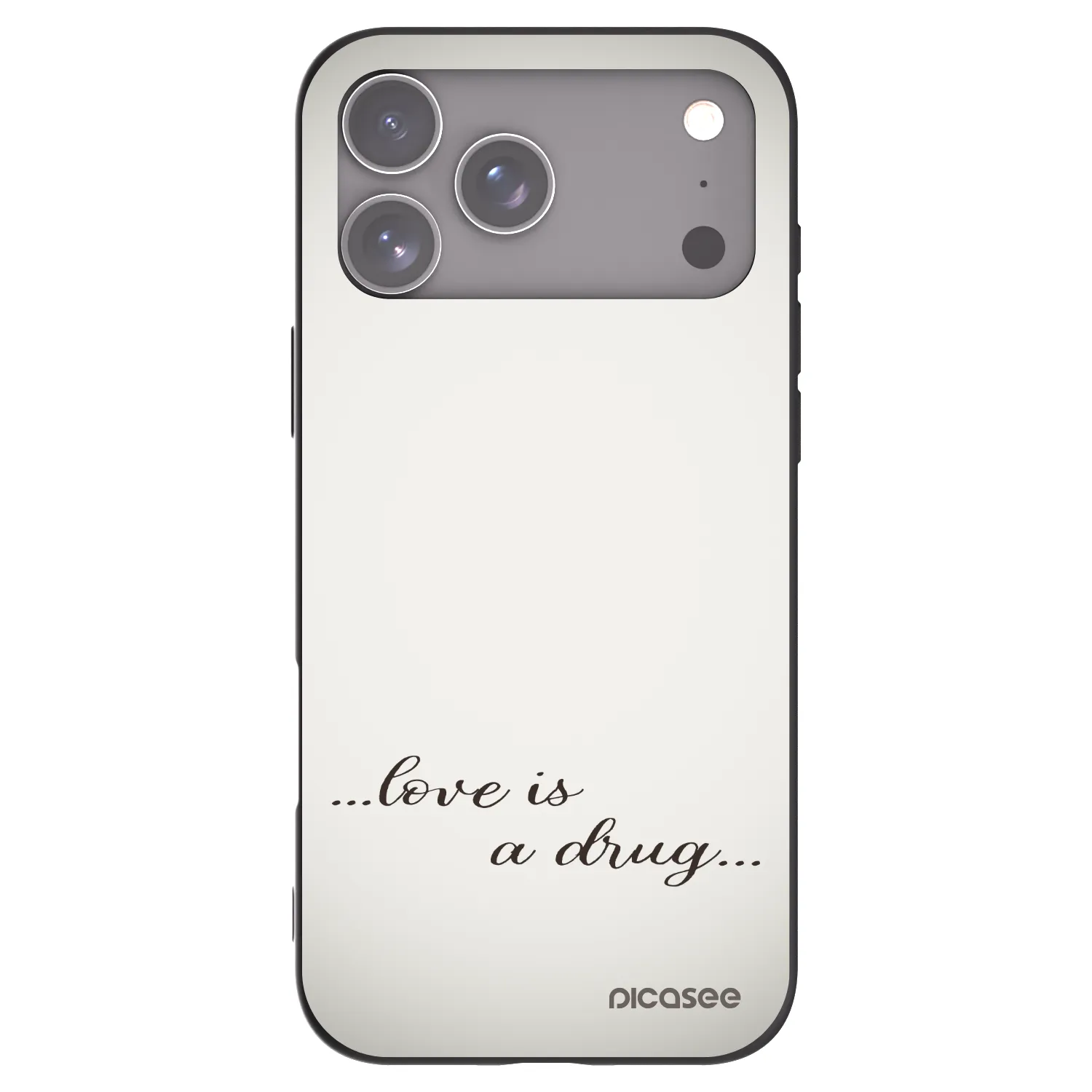 Picasee husă neagră din silicon pentru Apple iPhone 17 Pro Max - Love is a drug