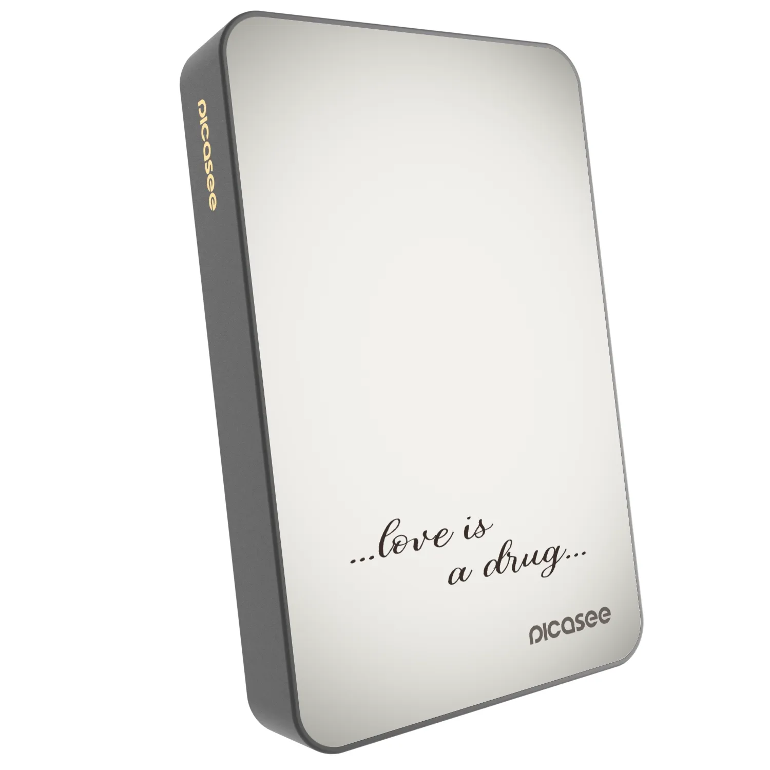 Picasee Powerbank cu MagSafe 10 000 mAh Gri - Love is a drug