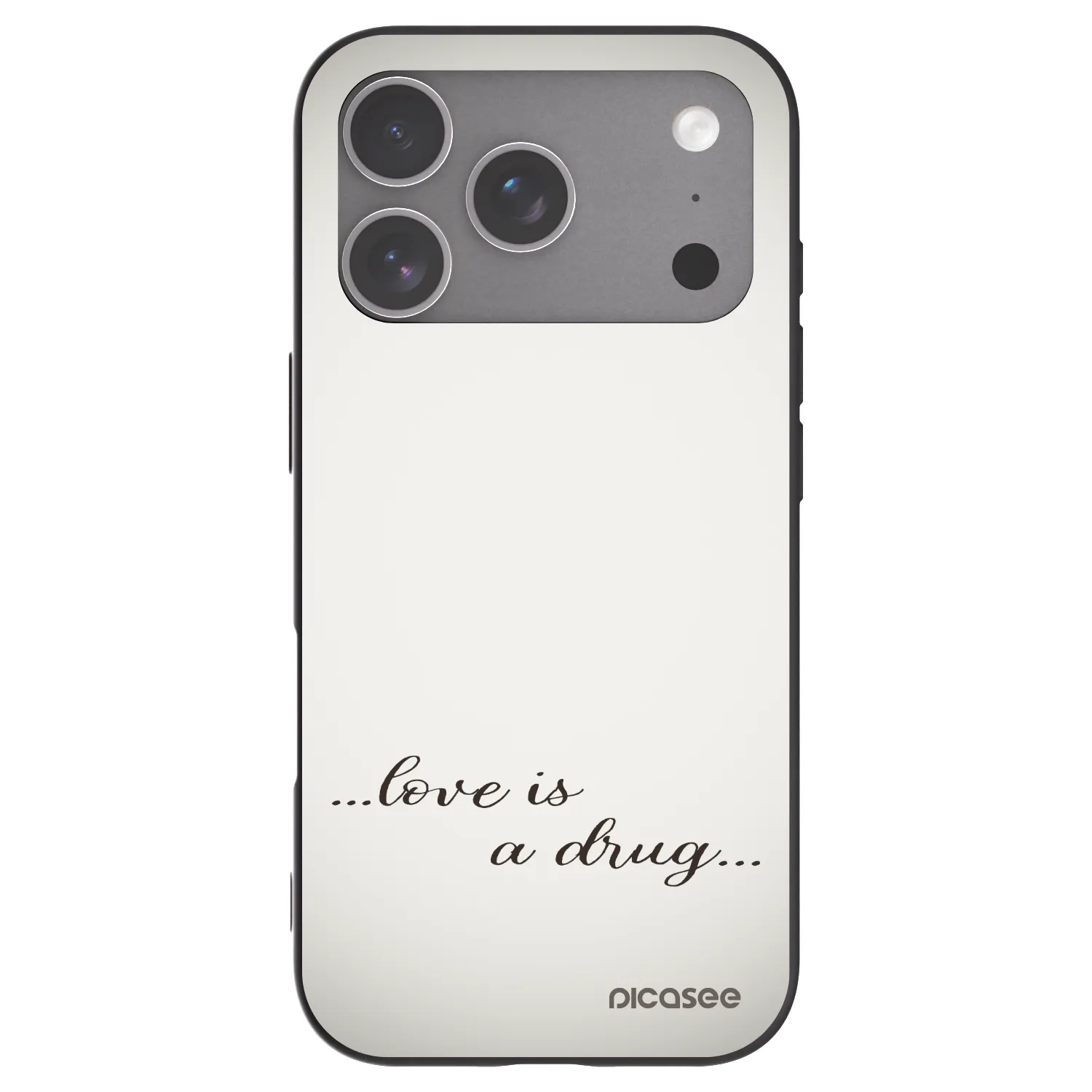 Picasee husă neagră din silicon pentru Apple iPhone 18 Pro - Love is a drug