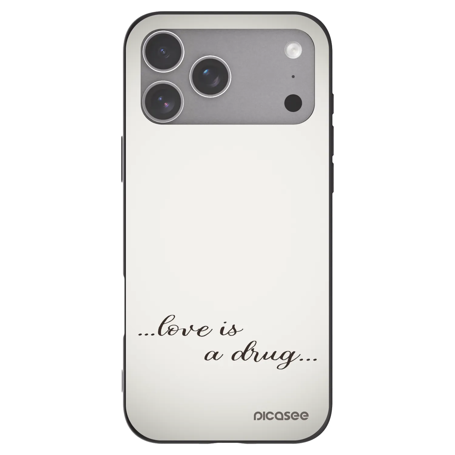 Picasee husă neagră din silicon pentru Apple iPhone 18 Pro Max - Love is a drug