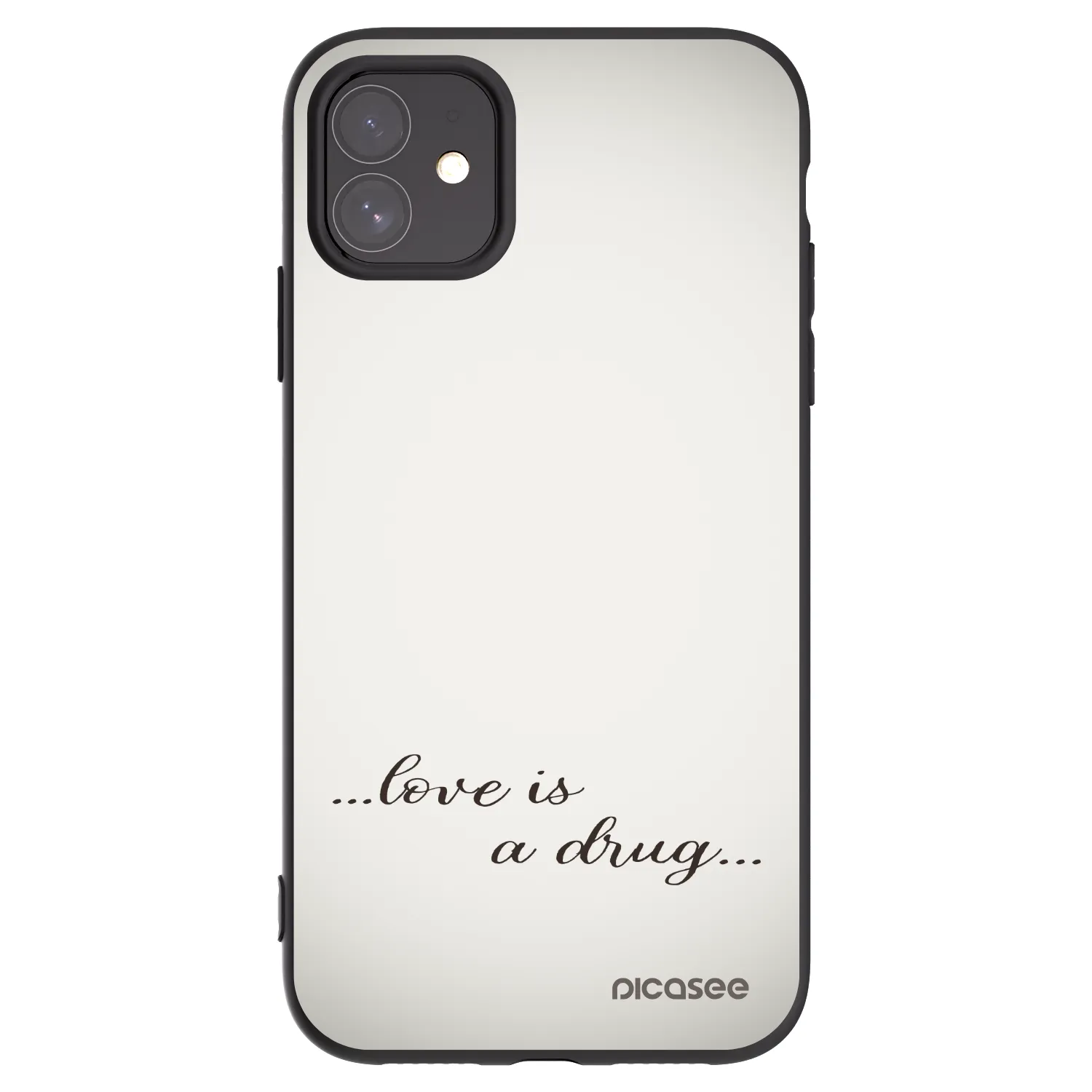 Picasee husă neagră din silicon pentru Apple iPhone 11 - Love is a drug