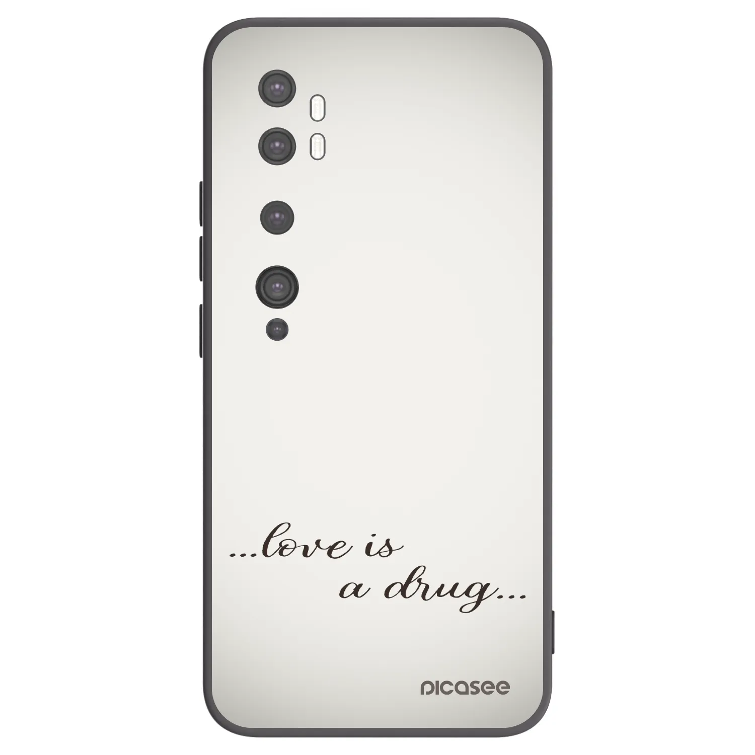 Picasee husă neagră din silicon pentru Xiaomi Mi Note 10 (Pro) - Love is a drug