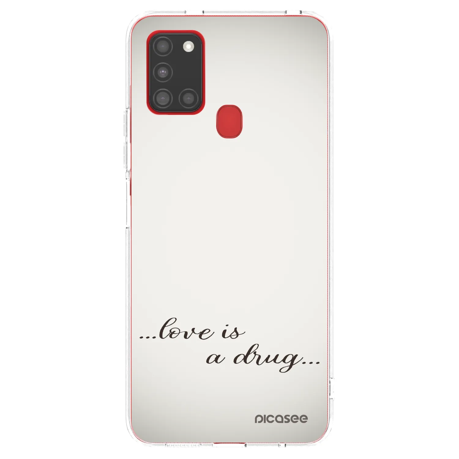 Picasee husă transparentă din silicon pentru Samsung Galaxy A21s - Love is a drug