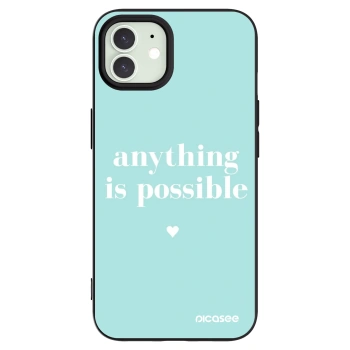 Picasee husă neagră din silicon pentru Apple iPhone 12 - Anything is possible