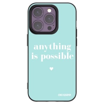 Picasee husă neagră din silicon pentru Apple iPhone 14 Pro - Anything is possible