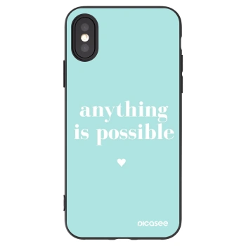 Picasee husă neagră din silicon pentru Apple iPhone X/XS - Anything is possible