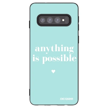 Picasee husă neagră din silicon pentru Samsung Galaxy S10 G973 - Anything is possible