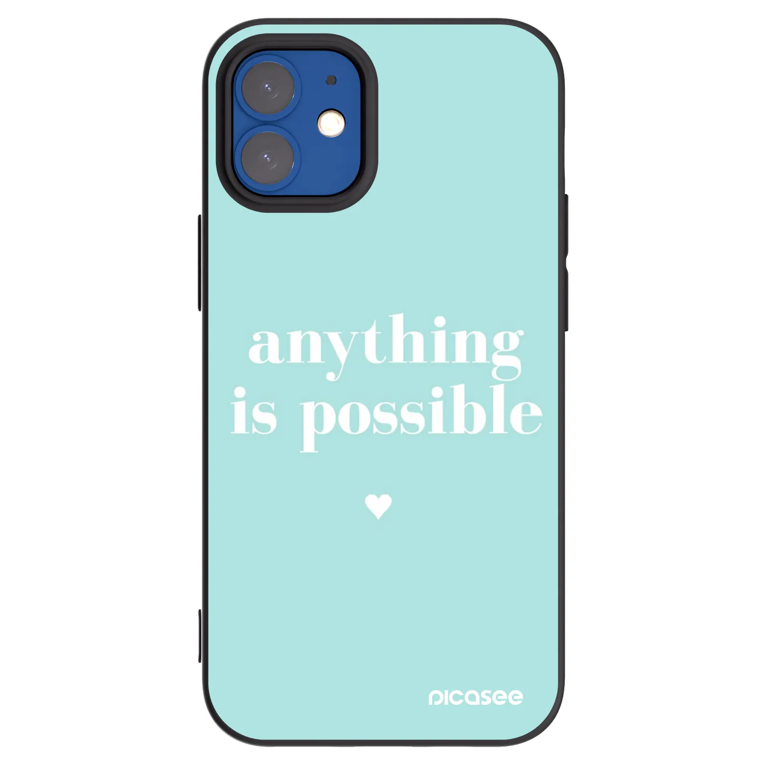 Picasee husă neagră din silicon pentru Apple iPhone 12 mini - Anything is possible