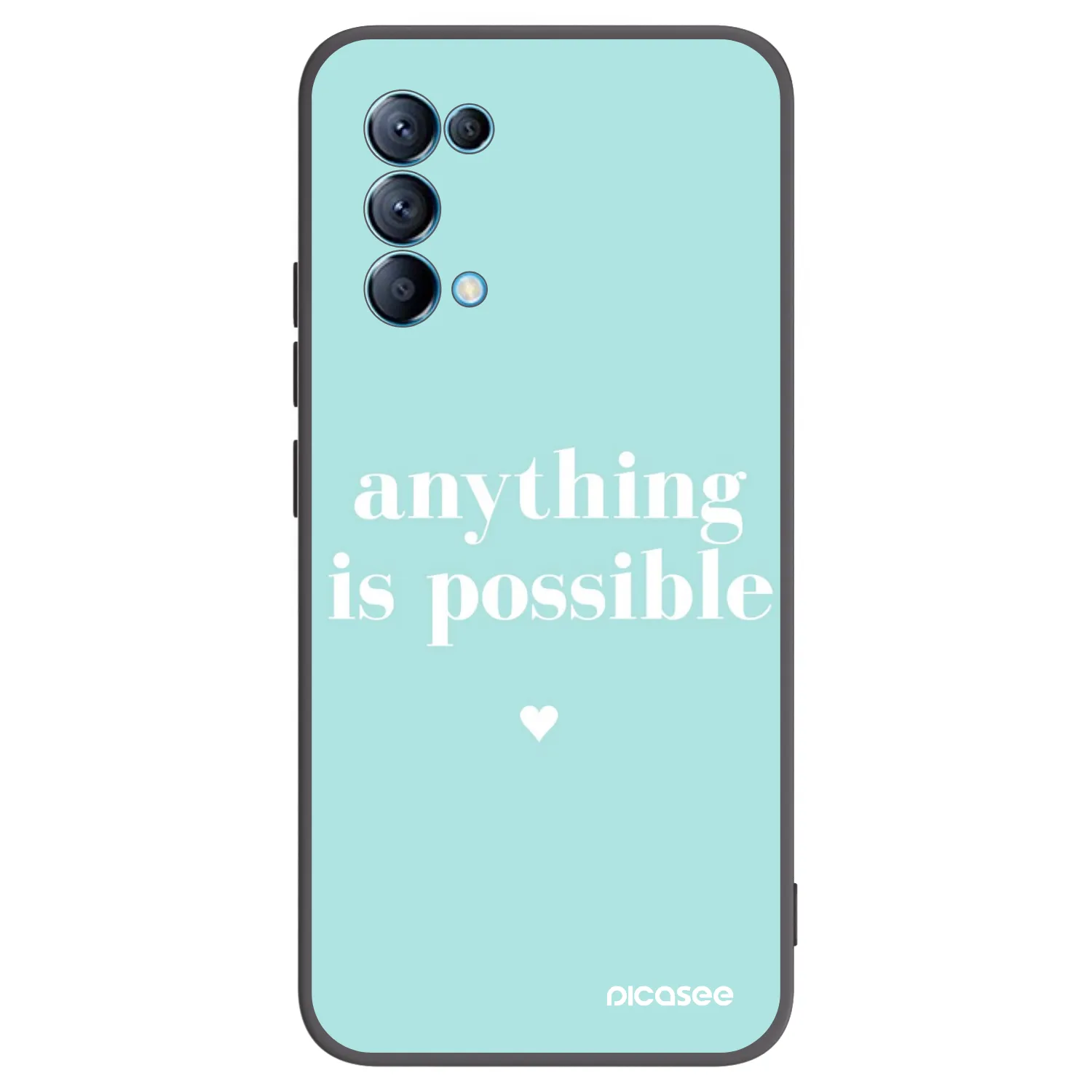 Picasee husă neagră din silicon pentru OPPO A16s - Anything is possible