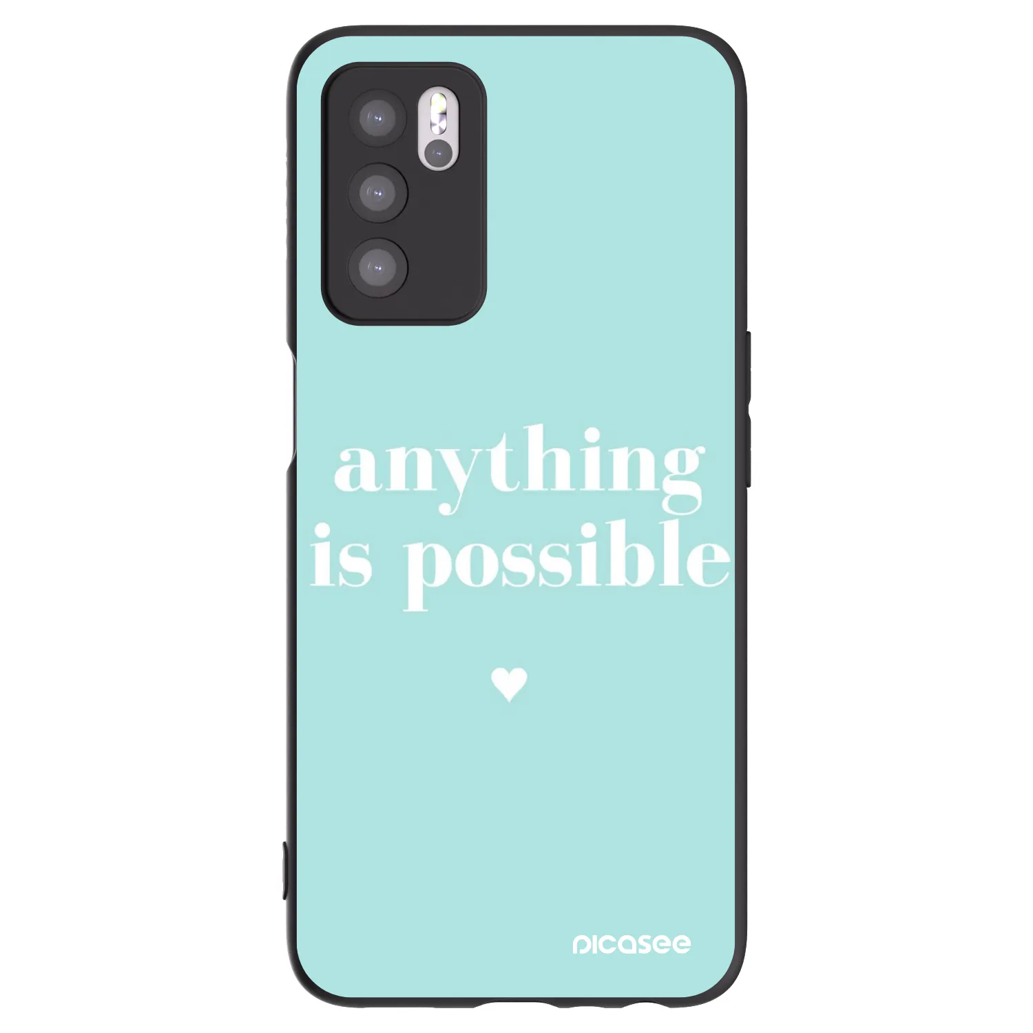 Picasee husă neagră din silicon pentru OPPO A16s - Anything is possible
