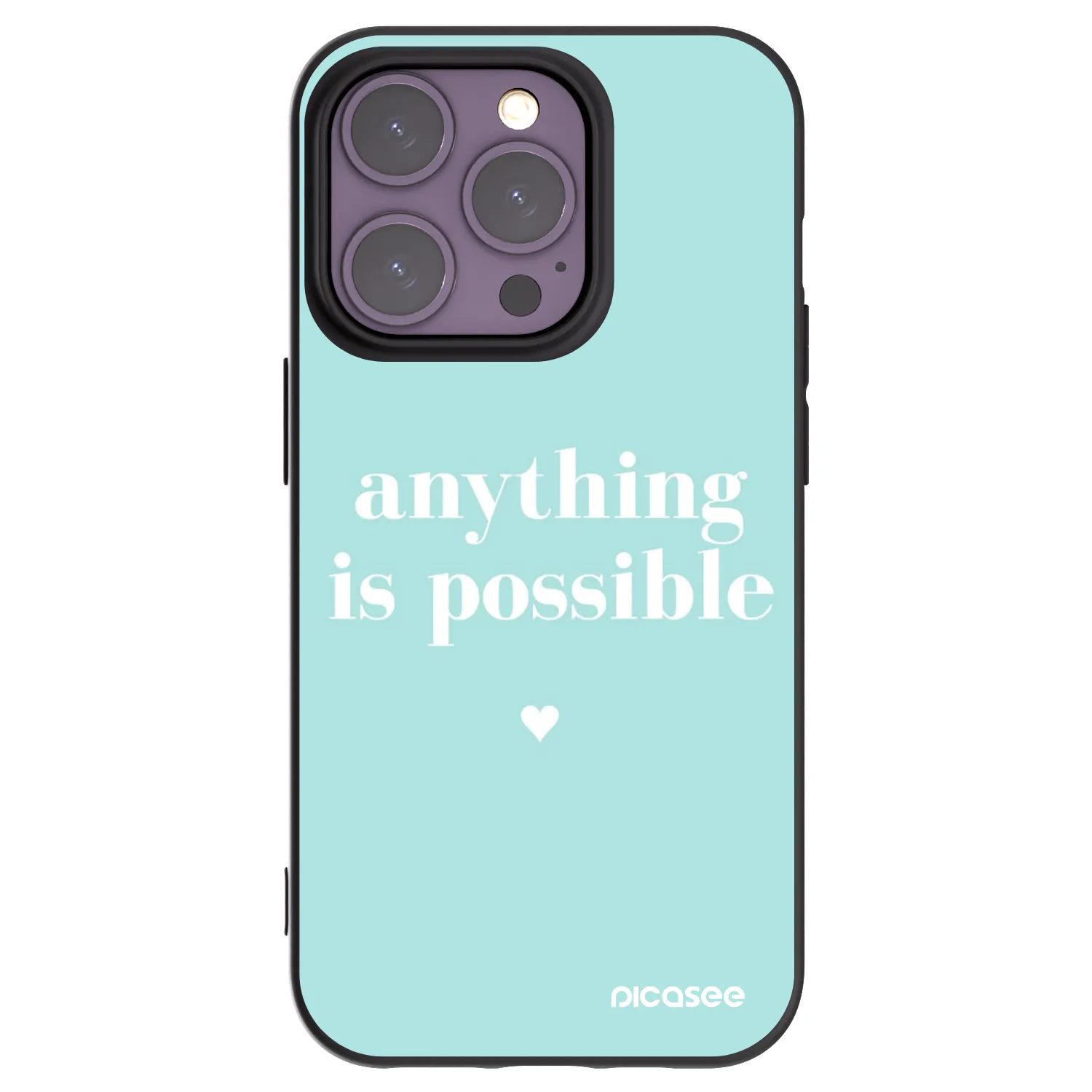 Picasee husă neagră din silicon pentru Apple iPhone 14 Pro - Anything is possible