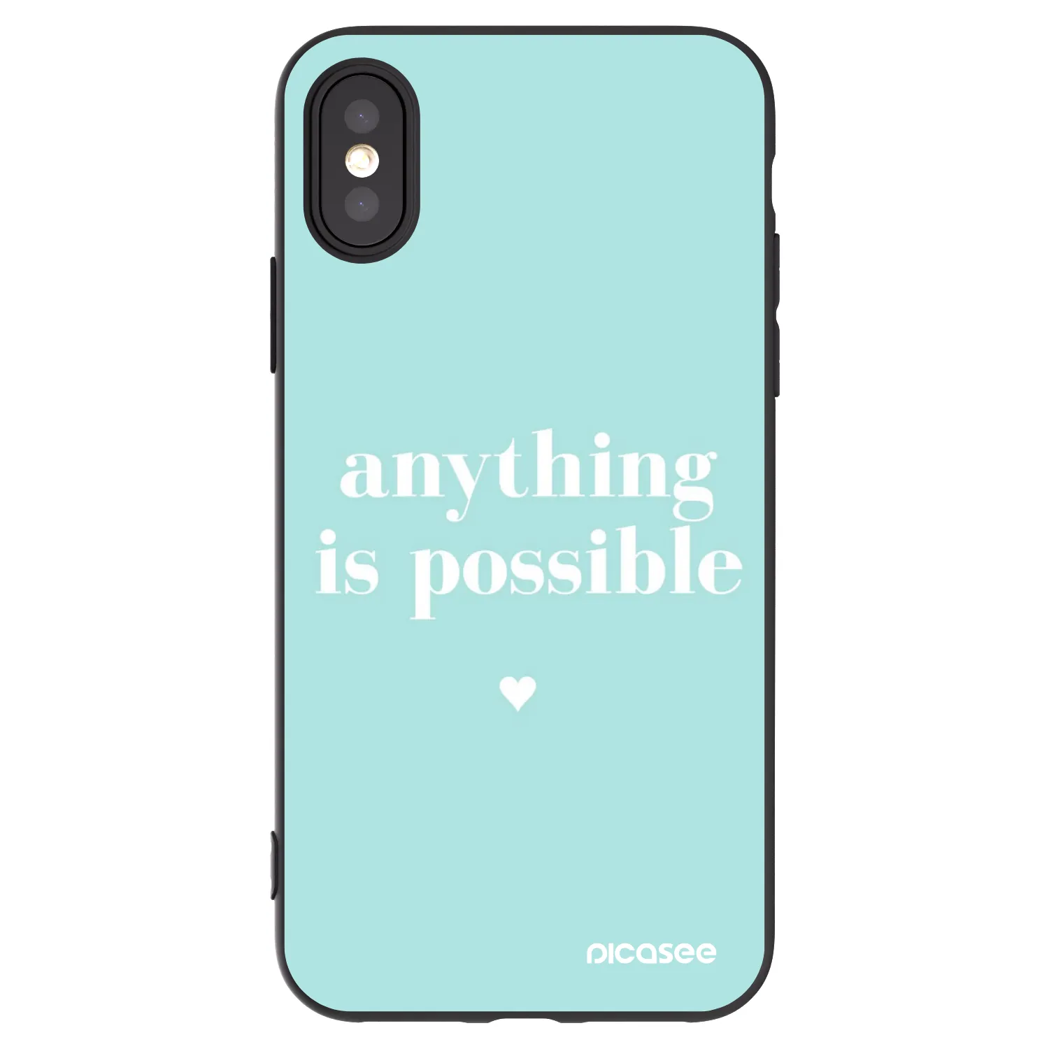 Picasee husă neagră din silicon pentru Apple iPhone X/XS - Anything is possible