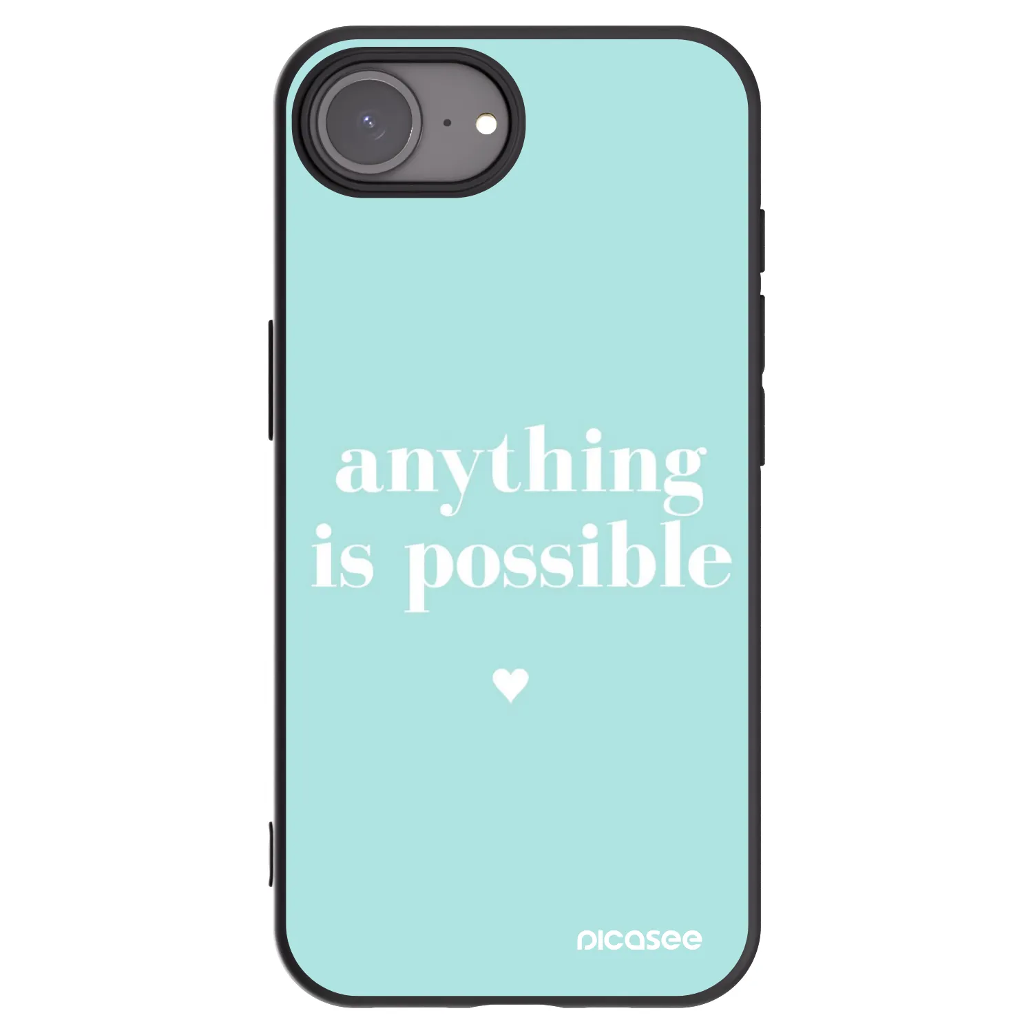 Picasee husă neagră din silicon pentru Apple iPhone 16e - Anything is possible