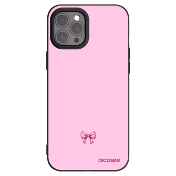 Picasee husă neagră din silicon pentru Apple iPhone 12 Pro Max - Blush bow