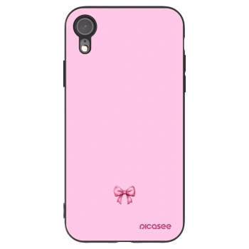 Picasee husă neagră din silicon pentru Apple iPhone XR - Blush bow