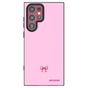 Picasee husă neagră din silicon pentru Samsung Galaxy S22 Ultra 5G - Blush bow