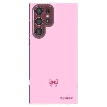 Picasee husă transparentă din silicon pentru Samsung Galaxy S22 Ultra 5G - Blush bow