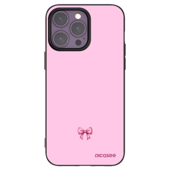 Picasee husă neagră din silicon pentru Apple iPhone 14 Pro Max - Blush bow