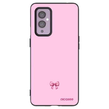 Picasee husă neagră din silicon pentru OnePlus 9 - Blush bow