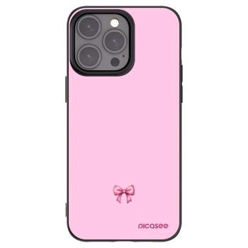 Picasee husă neagră din silicon pentru Apple iPhone 15 Pro Max - Blush bow