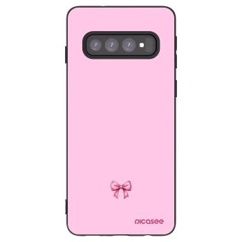 Picasee husă neagră din silicon pentru Samsung Galaxy S10 G973 - Blush bow