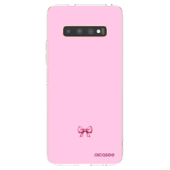 Picasee husă transparentă din silicon pentru Samsung Galaxy S10 Plus G975 - Blush bow