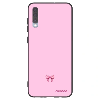 Picasee husă neagră din silicon pentru Samsung Galaxy A70 A705F - Blush bow